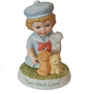 VTG AVON TENDER MEMORIES PORCELAIN figurine collection PURR-FECT LOVE 1991 cats